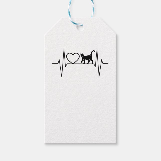 Cat Heartbeat Gift Tags (Front)