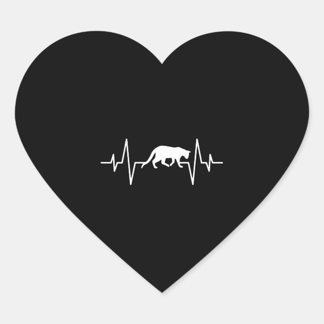 cat heartbeat   heart sticker (Front)