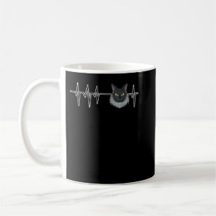 Cat Heartbeat I Cat Lover I Maine Coon Cat Coffee Mug