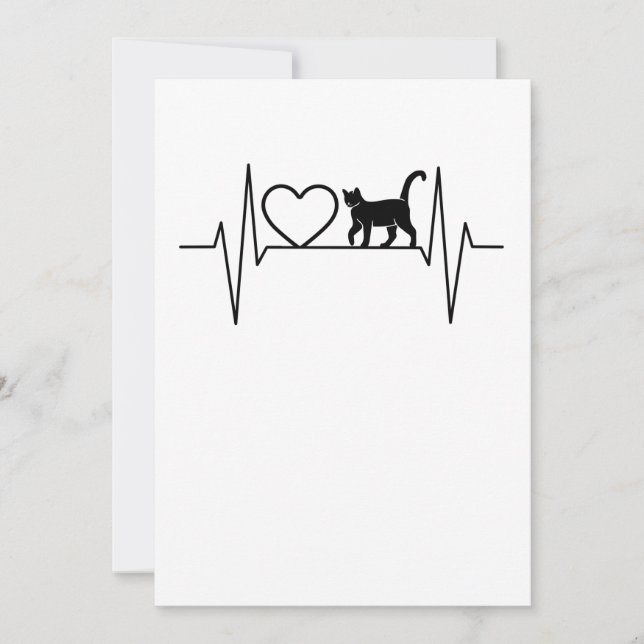 Cat Heartbeat Invitation (Front)