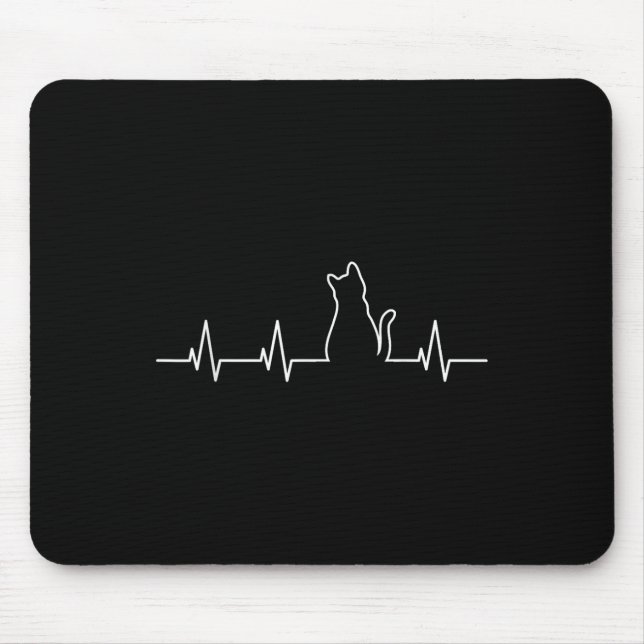 Cat Heartbeat  Mouse Pad (Front)
