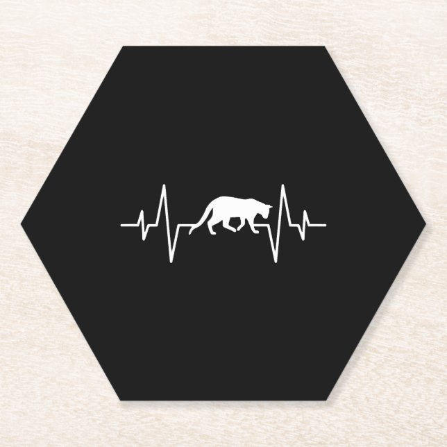 cat heartbeat   paper coaster (Front)
