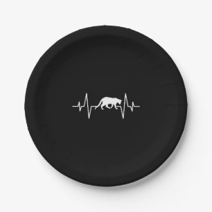 cat heartbeat paper plate