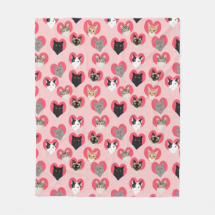 Cat Hearts - Love cats, love kitties, cat blanket
