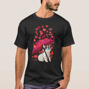 Cat Hearts Love Valentines Day Grumpy Irritable Ba T-Shirt