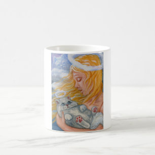CAT HEAVEN White Persian Cat Angel Mug
