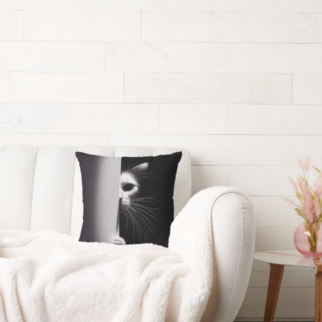 Cat Hiding In Shadows Cushion (Couch)