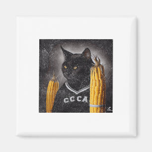 Cat Hockey Corn On The Cob Magnet