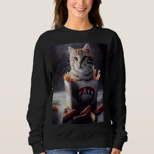 Cat Hockey French Fries Sweatshirt