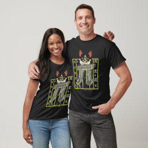 Cat Holding a Pi Symbol Pi Day Design T-Shirt