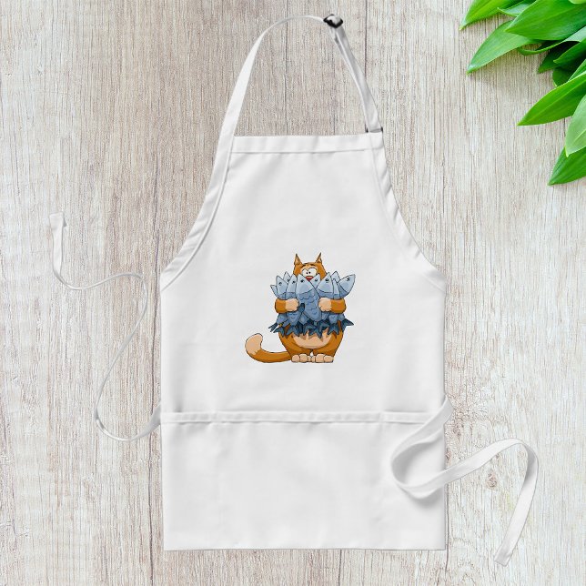 Cat Holding Fish Standard Apron (Creator Uploaded)