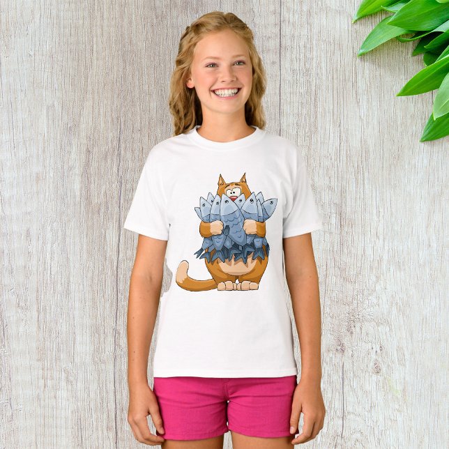 Cat Holding Fish T-Shirt (Creator Uploaded)