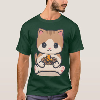 Cat Holding Nest And Little Bird retro T-Shirt