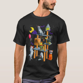 Cat Horror In Park Halloween For Cat Kitty T-Shirt