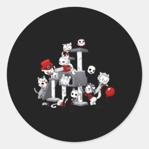 Cat Horror Movies Halloween For Cat Kitty Classic Round Sticker