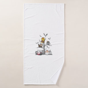 Cat Horror Movies Lazy Halloween Costume for Felin Bath Towel