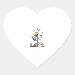 Cat Horror Movies Lazy Halloween Costume for Felin Heart Sticker