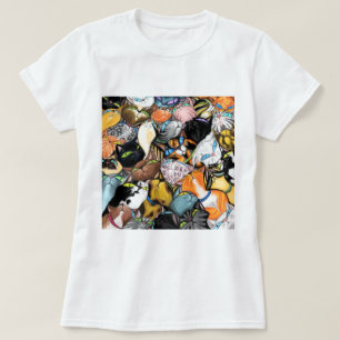 Cat House - Colourful Cuddling Cats Hugs - Paintin T-Shirt