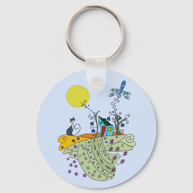 cat house key ring (Front)