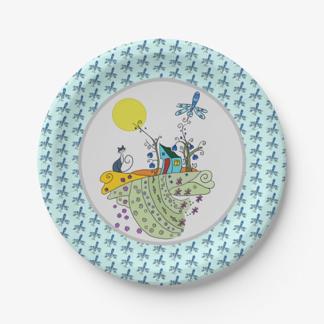 Cat house Pappteller Paper Plate (Front)