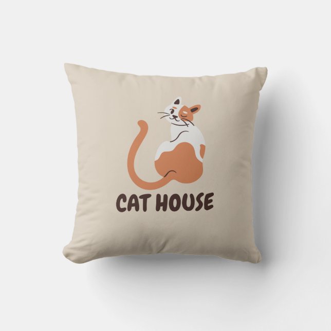 cat house pillowcase  cushion (Front)