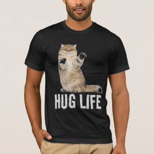 CAT HUG LIFE FUNNY T-SHIRTS T-SHIRT