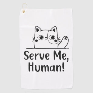 Cat Human Servant Funny Cats Motif Golf Towel