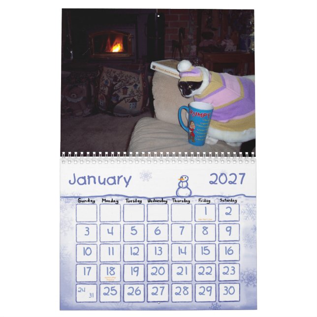 CAT HUMOR CALENDAR (Jan 2027)