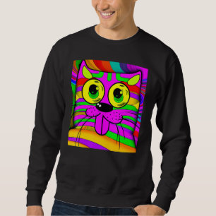 Cat humorous meow kitty portrait cute kitten cat m sweatshirt