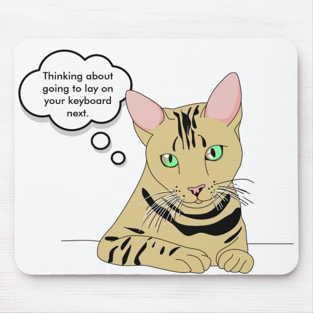 Cat Humour Mouse Pad (Front)
