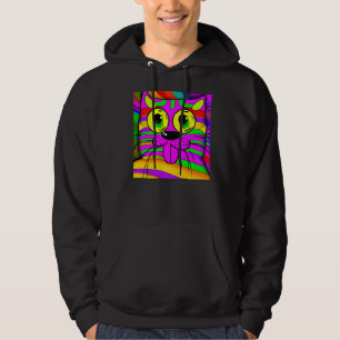 Cat humourous art meow kitty portrait cute kitten  hoodie