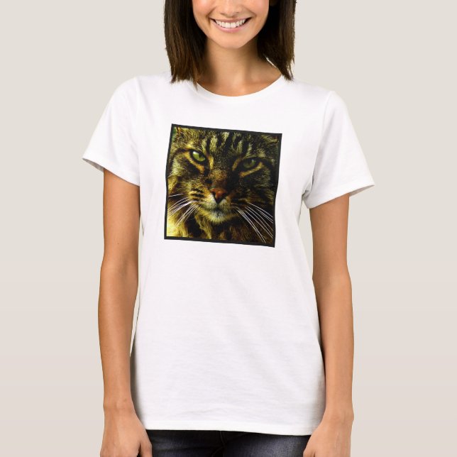 Cat Hypnotising Look Photo T-Shirt (Front)