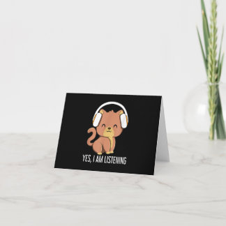 Cat I Am Listening Headphones Gift Card