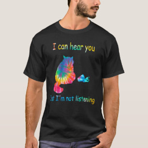 Cat I Can Hear You But I m Listening Cat And Coffe T-Shirt