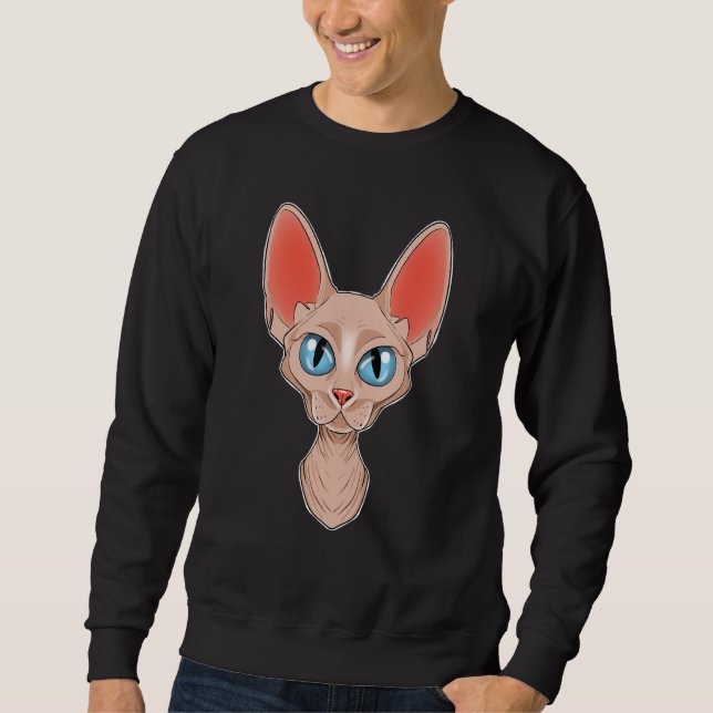 Cat   I Cat Face I Sphynx Cat Sweatshirt (Front)