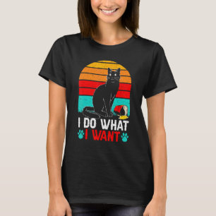 Cat I Do What I Want Vintage Black Cat Red Cup T-Shirt