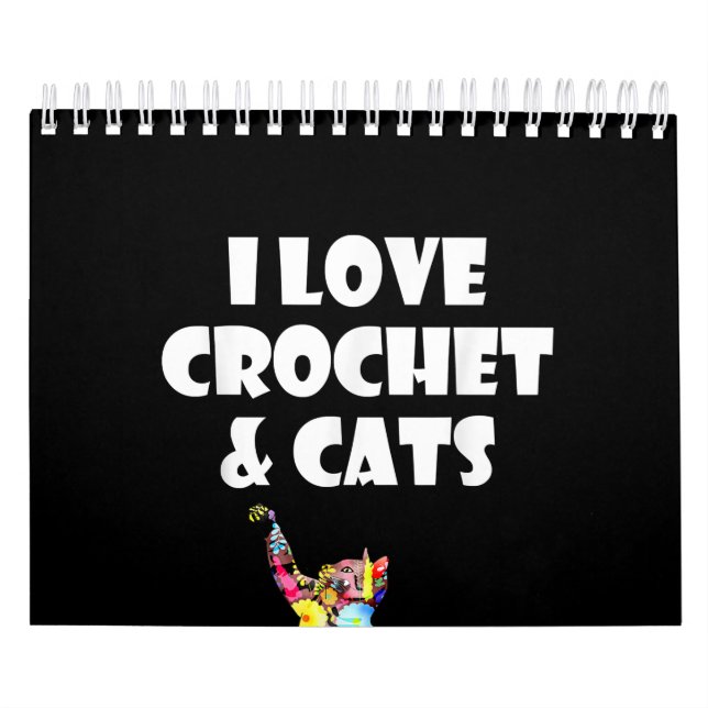 Cat I Love Crochet & Cats Embroidery Needlepoint Calendar (Cover)