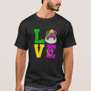 Cat I Love Mardi Gras Costume Pet Cat Kitten Lover T-Shirt