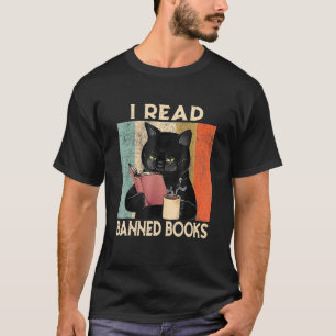 Cat I Read Banned Books  Bookworms Reading Book 1 T-Shirt