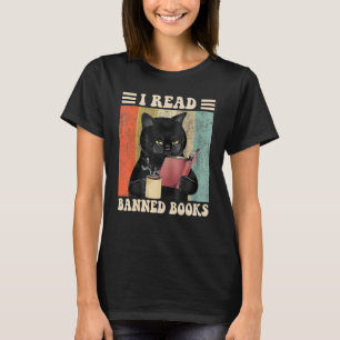 Cat I Read Banned Books  Bookworms Reading Book 3 T-Shirt