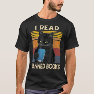 Cat I Read Banned Books Bookworms Reading Book 4 T-Shirt