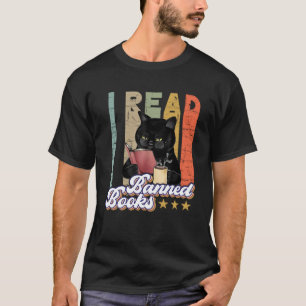 Cat I Read Banned Books Bookworms Reading Book Vi T-Shirt