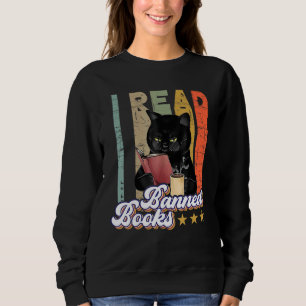 Cat I Read Banned Books Bookworms Reading Book Vin Sweatshirt