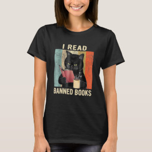 Cat I Read Banned Books Bookworms Reading Book Vin T-Shirt