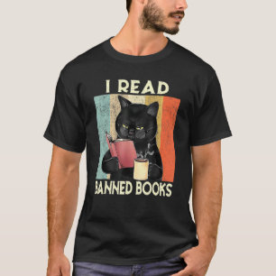 Cat I Read Banned Books Week Bookworms Reading Bo T-Shirt