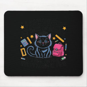 Cat I Survived 67 Days Of School Teachers Students Mouse Pad
