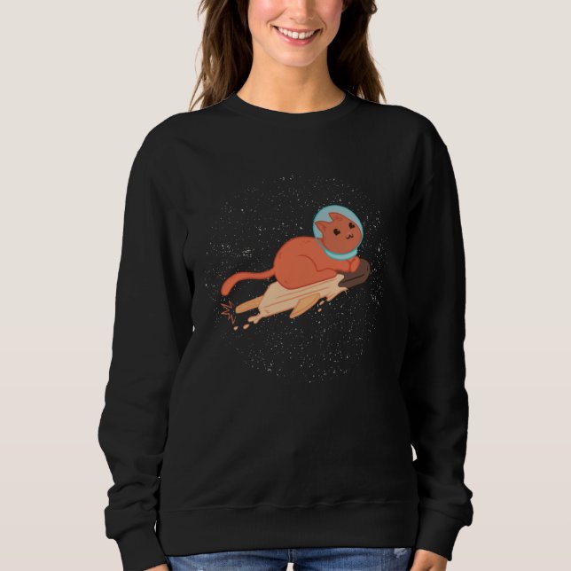 Cat Ice Cream Flys Universe Galaxy Kitten Kids s G Sweatshirt (Front)
