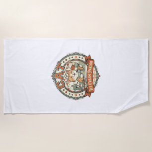 Cat Ice Cream Parlour Cat Ice Cream Parlour Cat Vi Beach Towel