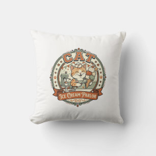 Cat Ice Cream Parlour Cat Ice Cream Parlour Cat Vi Cushion