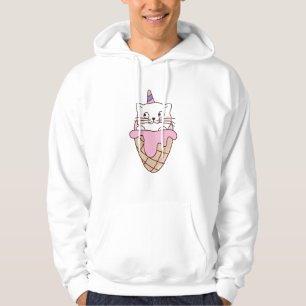 Cat Ice Cream Waffle Unicorn Cute Kitten Funny Hoodie